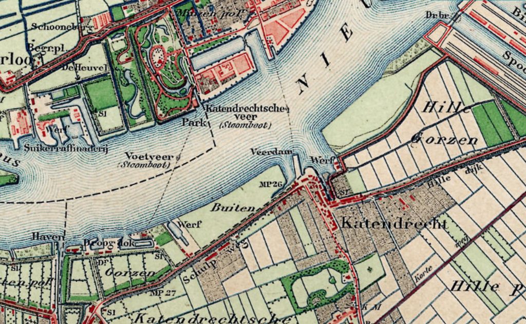 kaart Katendrecht ca 1880